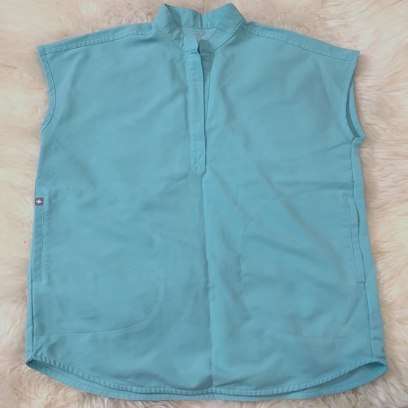Rafaela Oversized Scrub Top XXS Aqua - Picture 1 of 3